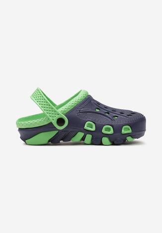 Papuci Bleumarin cu verde