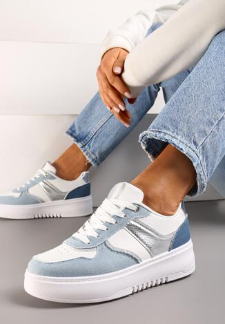 Sneakers Alb cu albastru