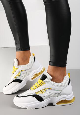 Sneakers Alb cu galben