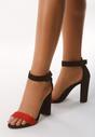 Sandale Roșu cu negru