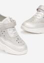 Pantofi casual Argintiu cu alb
