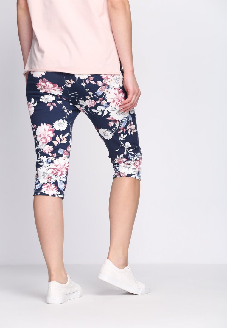Pantaloni Bleumarin cu roz