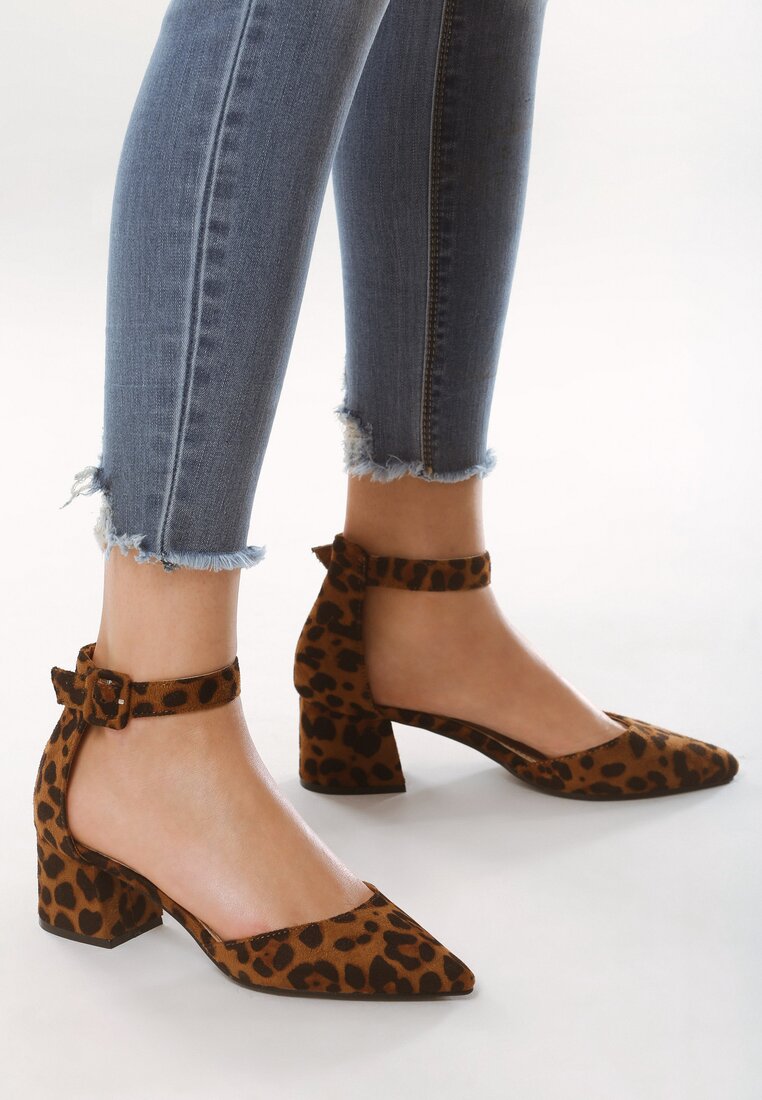 Pantofi cu toc Print leopard