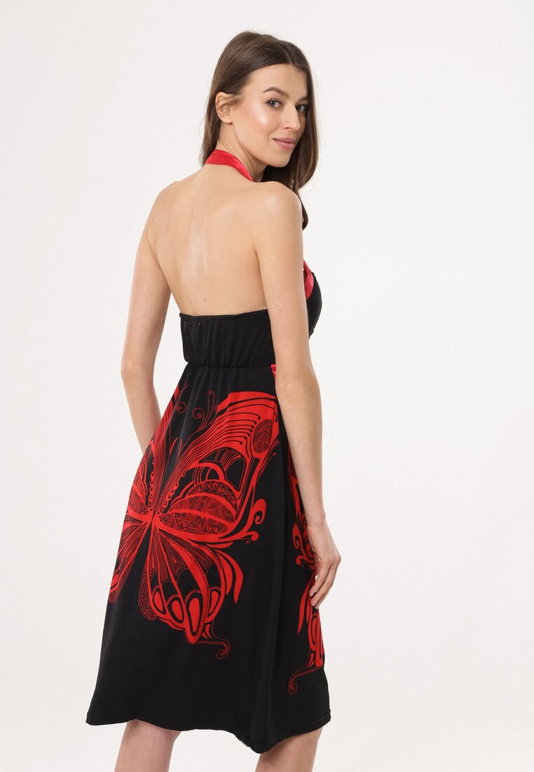 Rochie Neagră cu roșu