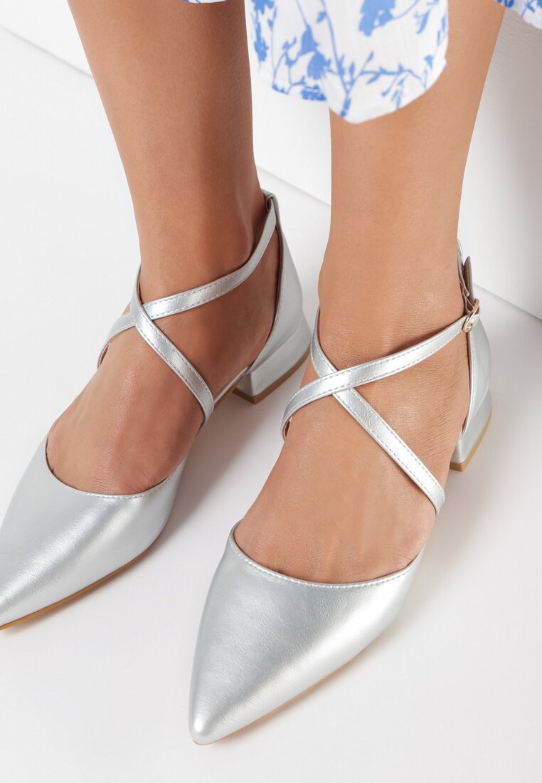 Pantofi cu toc Argintii