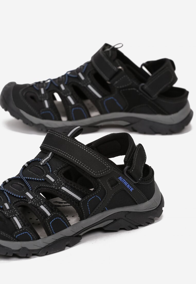 Sandale Negre cu albastru