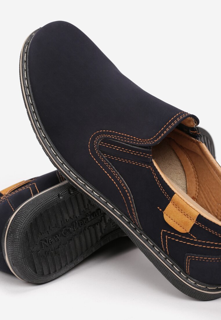 Pantofi casual Bleumarin cu maro