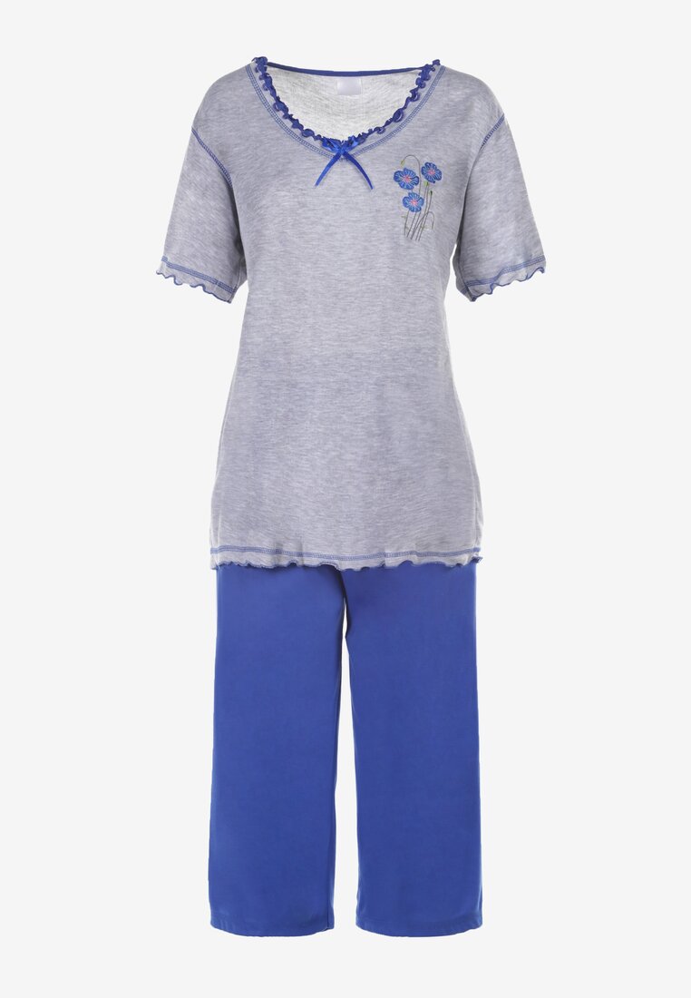 Compleu pijama Gri cu albastru
