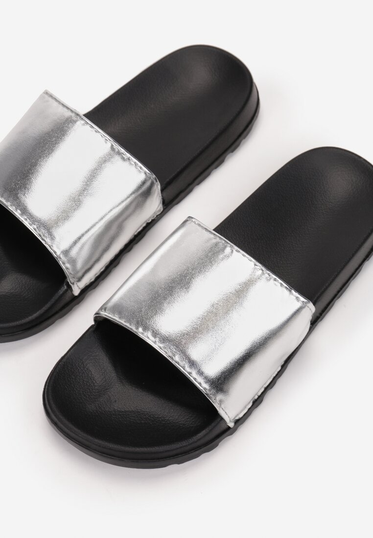 Papuci Negru cu argintiu