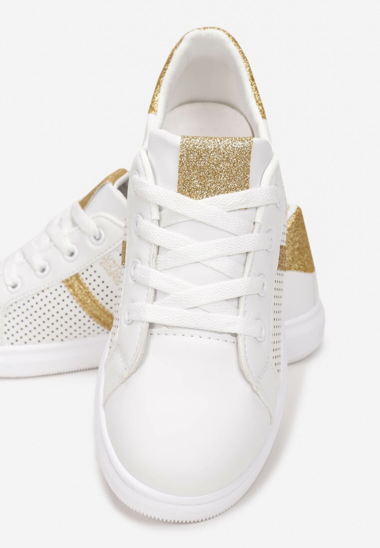 Pantofi sport Alb cu auriu