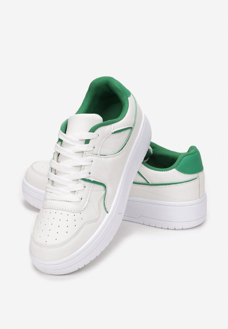 Pantofi sport Alb cu Verde