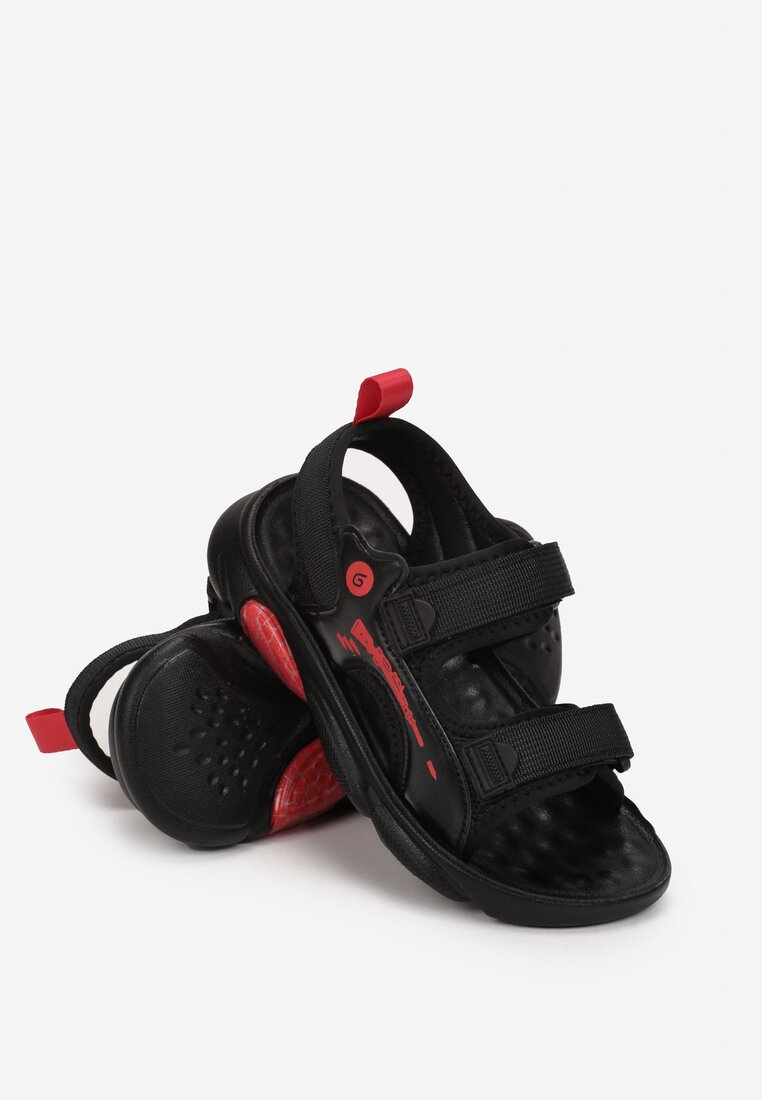 Sandale Negru cu roșu