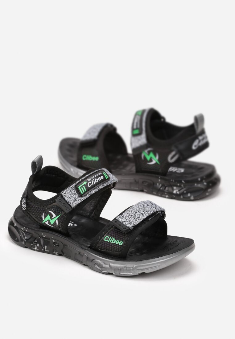 Sandale Gri cu verde