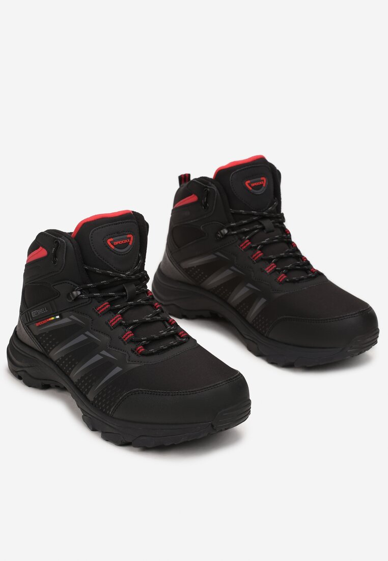 Pantofi trekking Negru cu roșu