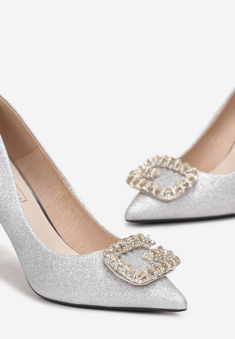 Pantofi stiletto Argintii