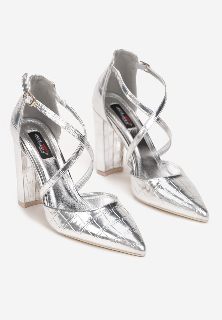 Pantofi cu toc Argintii