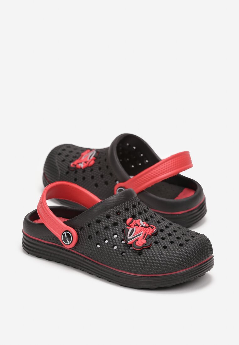 Papuci Negru cu roșu
