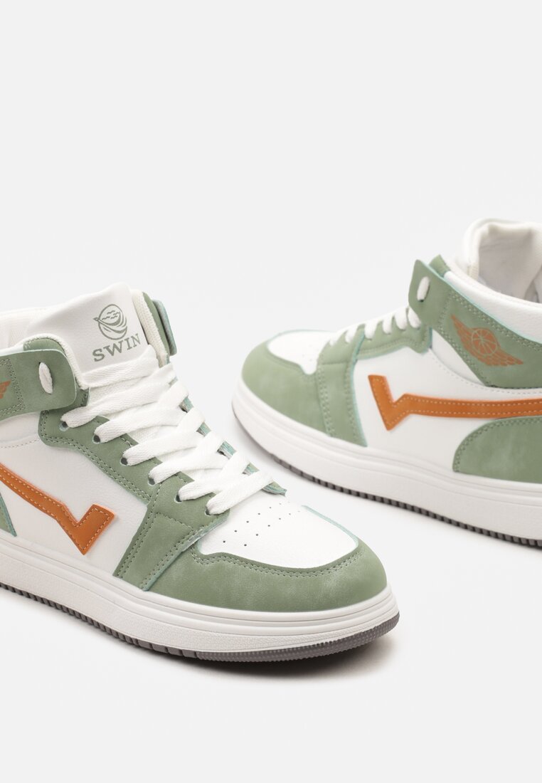 Sneakers Alb cu verde