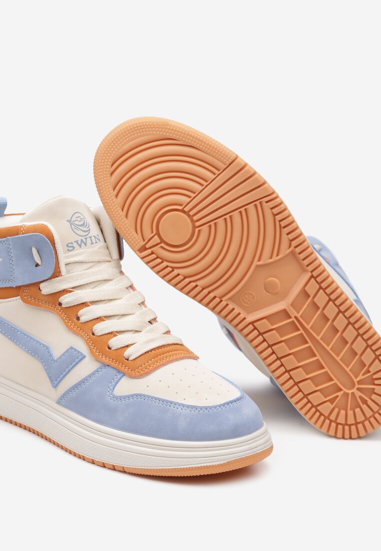 Sneakers Bej cu albastru