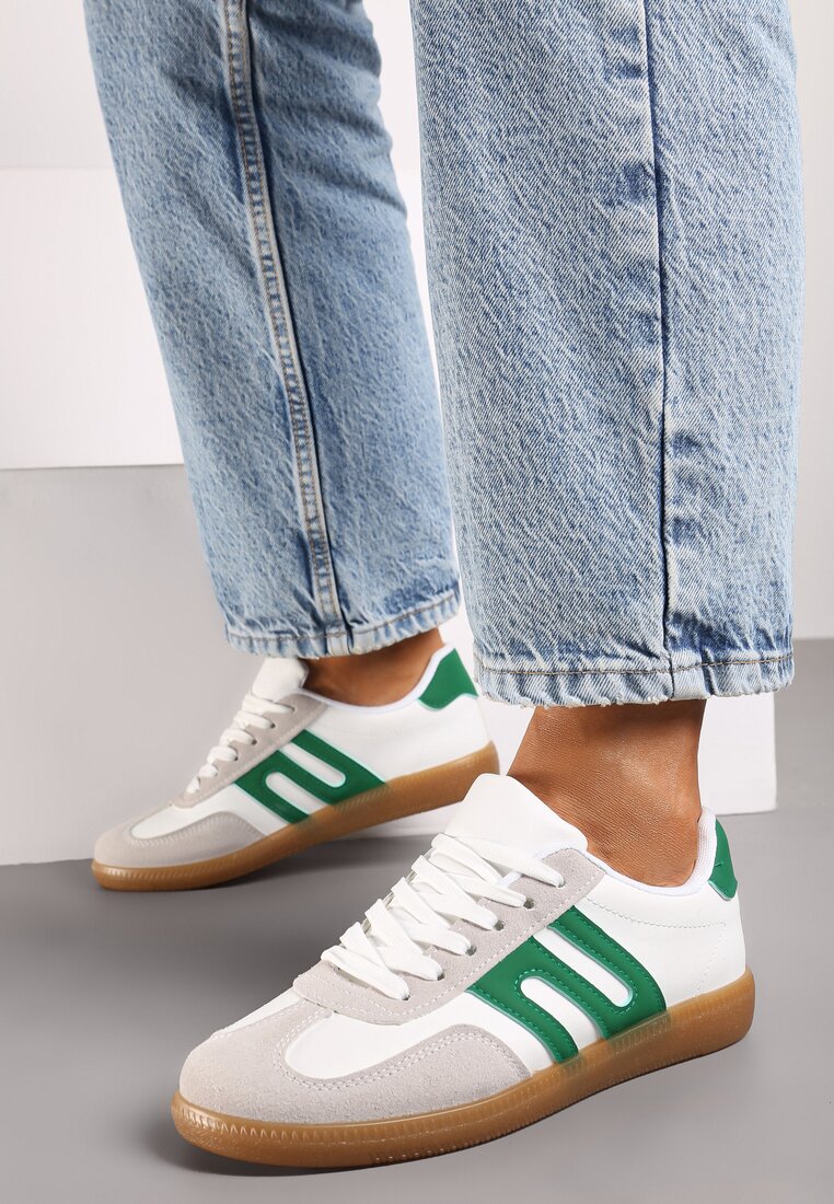 Sneakers Alb cu verde