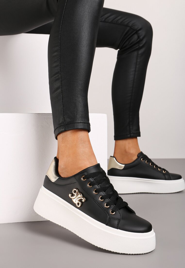 Sneakers Negru cu argintiu