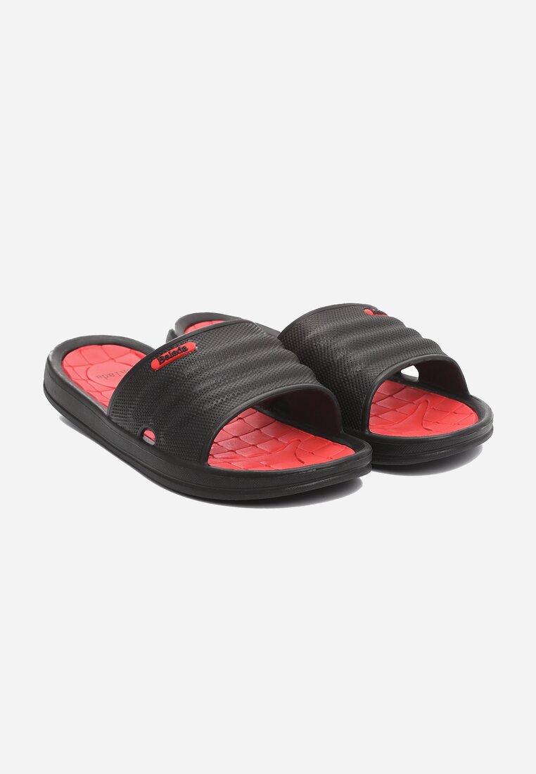 Papuci Negru cu roșu