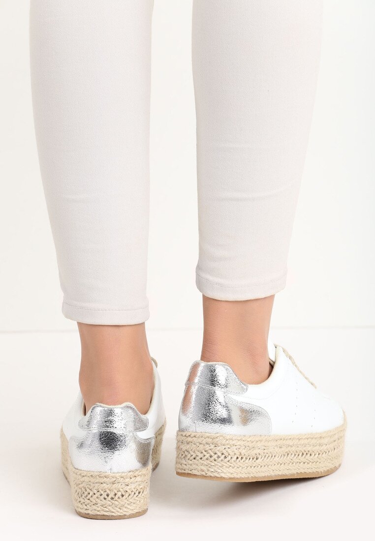 Pantofi cu talpa groasă Argintii