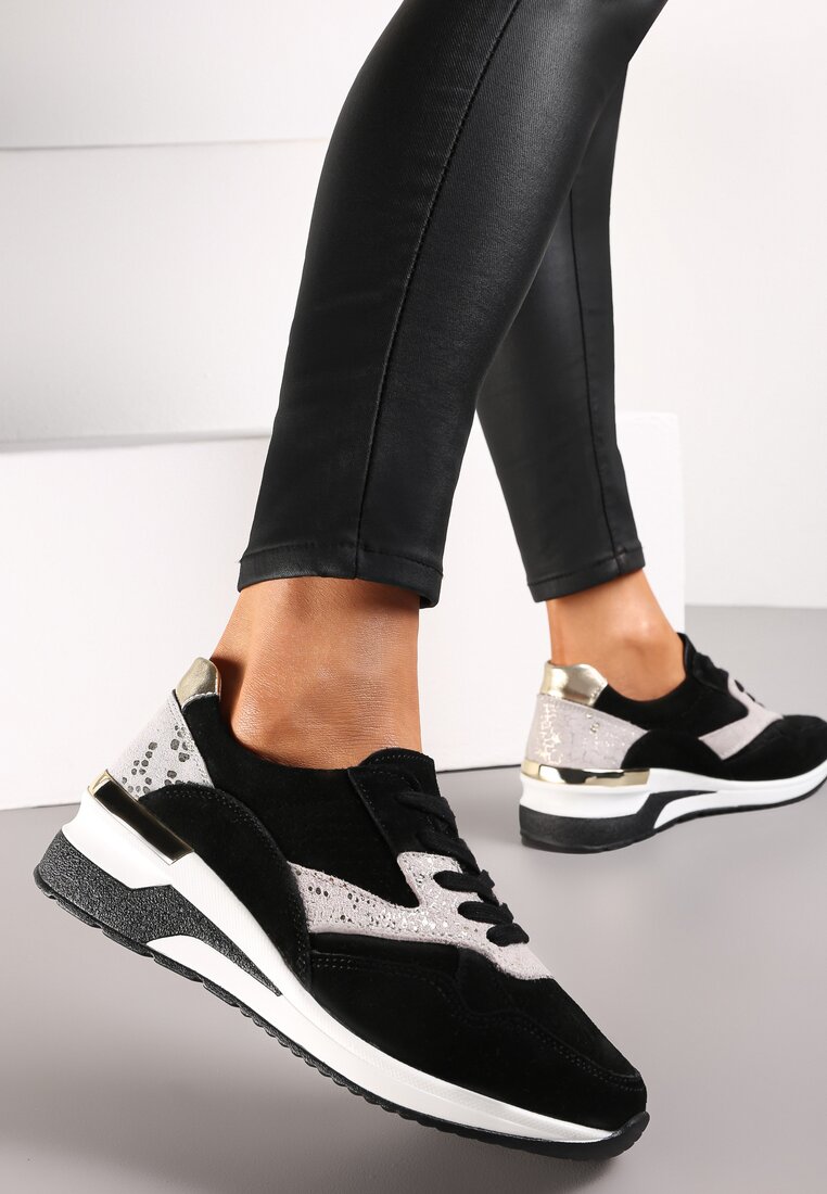 Sneakers Negru cu argintiu argintiu imagine La Oferta Online